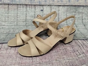 Lord & Taylor Amalfi by Rangoni White Leather Strappy Sandal Heels - 6.5 N Italy - Picture 1 of 16
