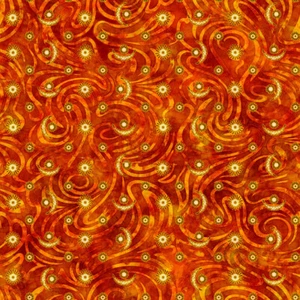 Wicked Halloween cotton Quilt fabric QT 28829-O Tossed Moons on Orange - Picture 1 of 12
