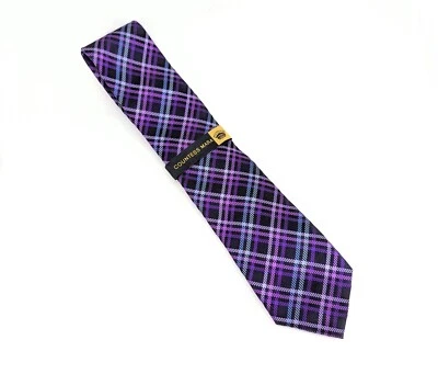 Corbata ancha COUNTESS MARA de colección púrpura y azul 100 % seda años 90 sin usar Foto 1 de 4