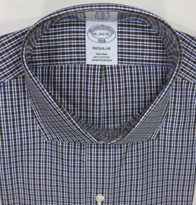 Brooks Brothers Regular Fit Hemd bügelfrei 16,16,5/32-34 braun neu mit Etikett 108,00 $ - Bild 1 von 22