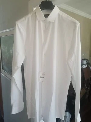 Camisa de vestir J. Ferrar para hombre grande XT blanca manga larga elástica grande y alta Foto 1 de 4