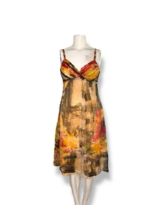 Sue Wong Silk Sleeveless Dress Beaded Straps Multicolor size 6 MRSP $278 EUC - Picture 1 of 6