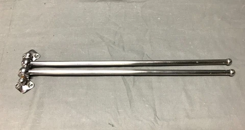 Antique Chrome Art Brass Co NY Double Swing Arm 15" Towel Bar VTG Old 948-22B Cover