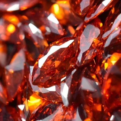 Lote de 100 piedras preciosas sueltas naturales de zafiro naranja corte marquesa certificadas + regalo Foto 1 de 4