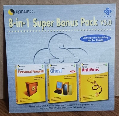 SYMANTEC: " Norton 8-in-1 Super Bonus Pack V5.0" CD Rom Sealed 2003 - Image 1 of 2