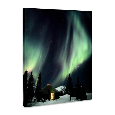 Alaska, Hot Springs. Aurora Borealis, Northern Lights, Museum Grade Canvas Wrap - Image 1 of 4