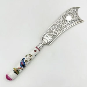 RARE HESTER BATEMAN FISH SLICE STERLING SILVER PORCELAIN GEORGE III LONDON 1780 - Picture 1 of 13