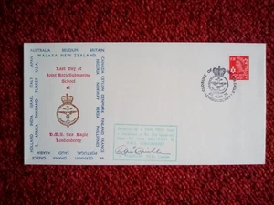GB COVER 1970 CLOSURE OF HMS SEA EAGLE LONDONDERRY FLOWN IN SHAKLETON SIGNED - Picture 1 of 2