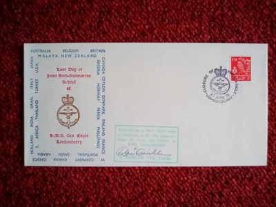 GB COVER 1970 CLOSURE OF HMS SEA EAGLE LONDONDERRY FLOWN IN SHAKLETON SIGNED - Image 1 of 2