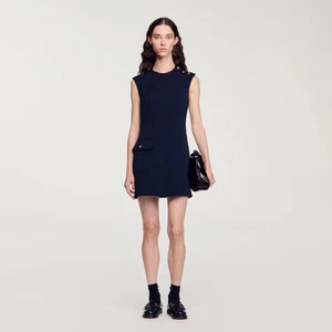 415 $ SANDRO Minikleid mit Knöpfen | Marine | FR 42 US 10 - Bild 1 von 14