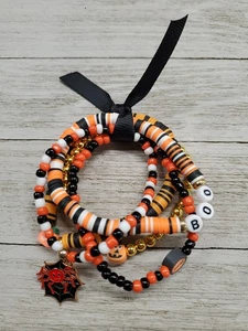 Juego de Cinco Pulseras Halloween Feliz Halloween Pulseras Boo Pulseras Araña - Imagen 1 de 3