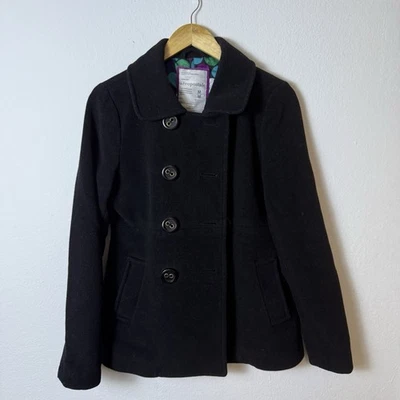 Blazer Aeropostale Feminino M Casaco Preto Ervilha Mistura de Lã FLAW - Imagem 1 de 4