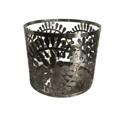 Bath And Body Works Silver Trees 3-Wick Candle Holder Sleeve 3.5” X 4.25” - Image 1 of 4