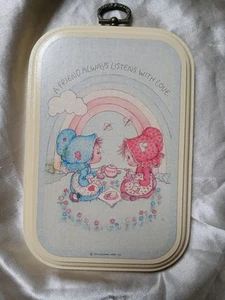 Hallmark Cards Vintage A Friend Always Listens with Love 1972 Plaque Bonnets - Picture 1 of 7