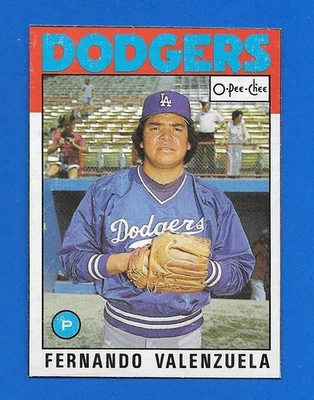 1986 TOPPS OPC P FERNANDO VALENZUELA BOX BOTTOM DODGERS O PEE CHEE HAND CUT - Image 1 of 2