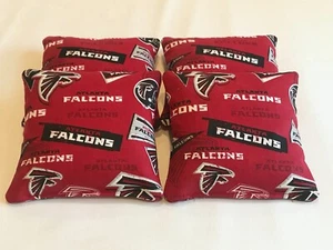 ATLANTA FALCONS CORNHOLE BEAN BAGS 4 TOP QUALITY BAG TOSS CORN HOLE GAME - Picture 1 of 1