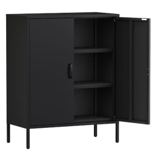 Cofar Modern Metal Storage Cabinet With 2 Doors For Bathroom,Bedroom,Living Room - Picture 1 of 18