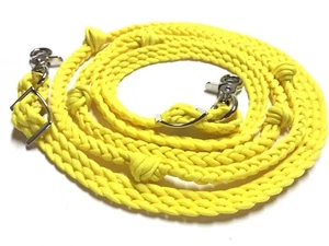 Western Cuerda Barril Riendas Trenzadas Amarillo Neón Paracord Caballo Tachuela Grip Nudos - Imagen 1 de 5