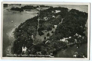 Postal Berlin Pfaueninsel cerca de Potsdam fotografía aérea Junkers Max O'Brien 1940 gel. - Imagen 1 de 2