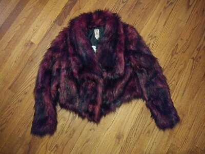 Nueva Chaqueta de Piel de Monstruo Negra Púrpura con Etiquetas Club Festival Talla M Foto 1 de 4