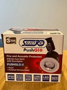 Selectric PushGlo-2 IP20 Die Cast GU10 240V Downlight- Polished Chrome - Picture 1 of 3