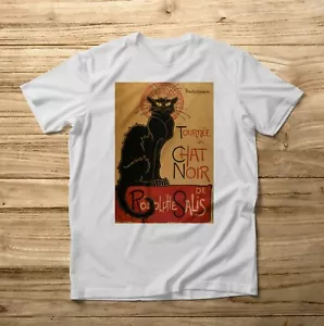 T-Shirt Vintage Chat Noir Katze Schwarz Theophile Alexandre Steinler Top - Bild 1 von 2