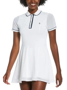 NEW Original Penguin Women's SMALL Veronica Golf Polo Dress WHITE - Picture 1 of 7