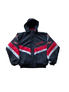 Vintage Starter Atlanta Falcons Full Zip Black Parka Jacke Gr. XL 90s - Bild 1 von 6
