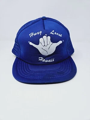 Винтажный повесить свободного Гавайи сетки пены водитель грузовика шляпа 1980-х синий б/у Быстрая доставка  - Изображение 1 из 4