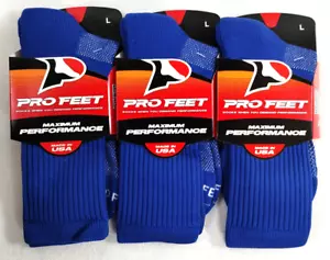 Calze PRO FEET Maximum Performance Crew Taglia L Large Blu Royal 3 Paia - Foto 1 di 4