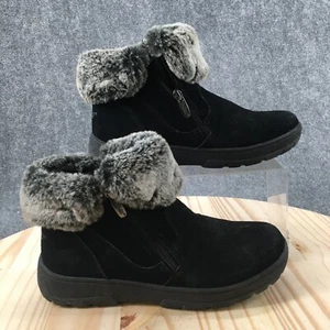Botas Khombu para mujer 8 M Jessica piel de oveja cuero negro gamuza cremallera lateral tobillo - Imagen 1 de 16