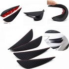 Universal 4x Car ABS Carbon Front Bumper Body splitter Fins Lip Spoiler Canards