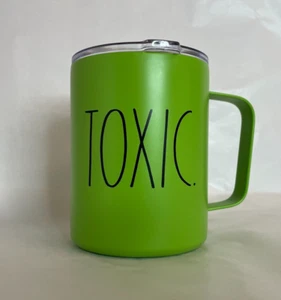 Rae Dunn Halloween TOXIC Travel Mug Green Insulated Stainless Steel with Lid EUC - Picture 1 of 10