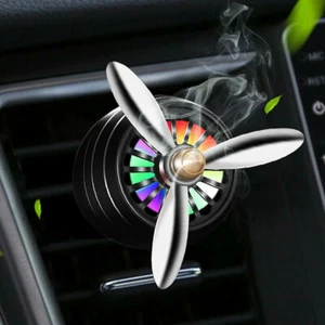 Car Air Freshener Vent Clip w/LED Light Fan Fragrance Aroma Diffuser Car Perfume - Picture 1 of 20