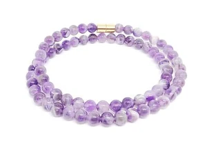 Amethyst Necklace Therapeutic Gemstone 6mm - Picture 1 of 6