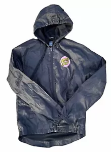 Santa Cruz Full Zip Windbreaker Coach Jacket Mens Black Pink Med Skate Backprint - Picture 1 of 4
