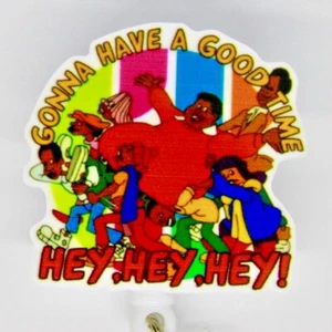 Fat Albert & Junkyard Gang Badge Reel ID Holder Hey 1970s - Picture 1 of 2