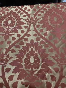 10 Metres Of Gold & Terracotta Brocade Curtain Fabric - Picture 1 of 3