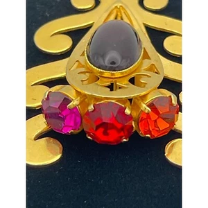 Palo Sombrero Pin Ornamentado Tono Dorado Tono Joya Estrás 5.5" - Imagen 1 de 11