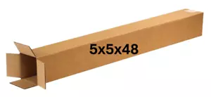 5" x 5" x 48" CARDBOARD BOX - 200 lb - SINGLE BOX - TALL - Picture 1 of 5