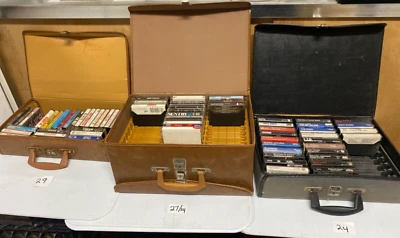 Lot of 94 Vintage Music Cassette Tapes With  3 Vintage Cassette Carrying Cases - Image 1 of 4