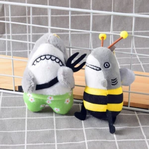 12cm Funny Shark&Bee Keychain Cartoon Plush Stuffed Soft Toy Shark Bee Doll - Picture 1 of 14