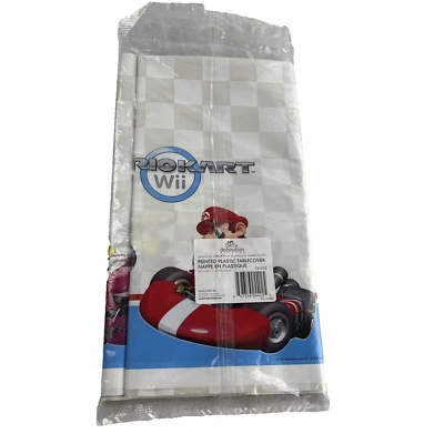 Mariokart Wii 2010 Plastic Tablecloth 54x108” Sealed. Made In USA - Image 1 of 4