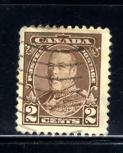 1935 Canada 2c Brown Stamp  Scott #218 A81 Canc/VLH  - Picture 1 of 1