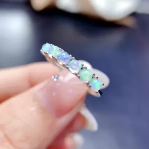 Natural Fire Opal Gemstone with 925 Sterling Silver Ring For Women, Opal Ring - Picture 1 of 8