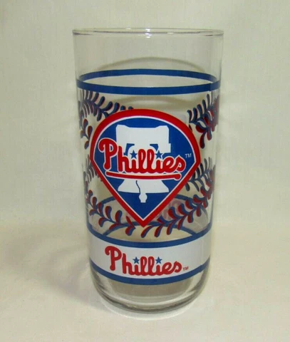 Vintage PHILADELPHIA PHILLIES Drinking Glass, McDonald's and Coca-Cola 1993 Coke Cover