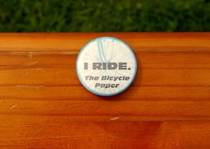 I Ride The Bicycle Paper 1 3/4" Bike Advertising Lapel Pin Pinback Button - Imagen 1 de 2
