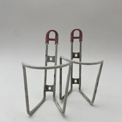 Vintage Blackburn USA Water Bottle Cages Road MTB Bike White Eroica Set Pair A20 - Image 1 of 4