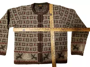 Cárdigan suéter de lana de reno Woolrich Fair Isle para mujer talla Cierre nórdico M Japón - Imagen 1 de 17
