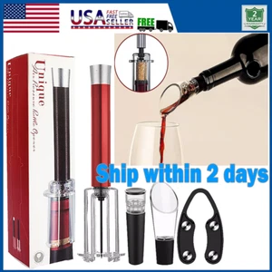 Air Pressure Pump Wine Bottle Opener Steel Pin Easy Cork Remover Corkscrew - Picture 1 of 8